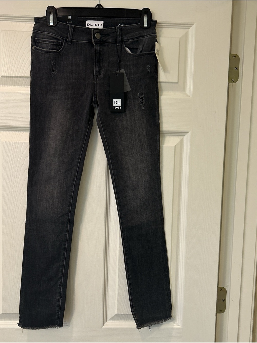 DL1961 Women's Washed Black Skinny Jeans
